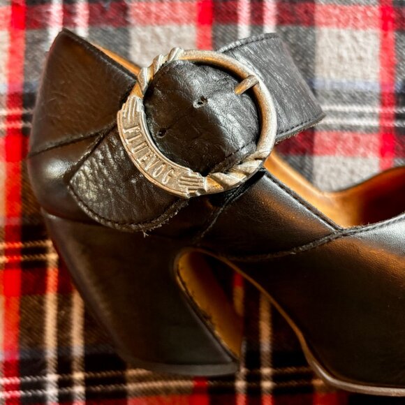 John Fluevog PREPARE LEADER PLATFORM BLACK LEATHER MARY JANES  Orig $429 Size 7 - Picture 8 of 11